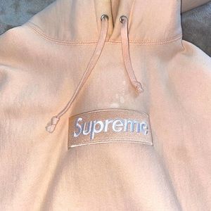 Supreme box logo peach hoodie
